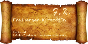 Freiberger Kurszán névjegykártya