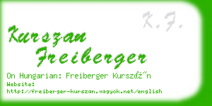 kurszan freiberger business card